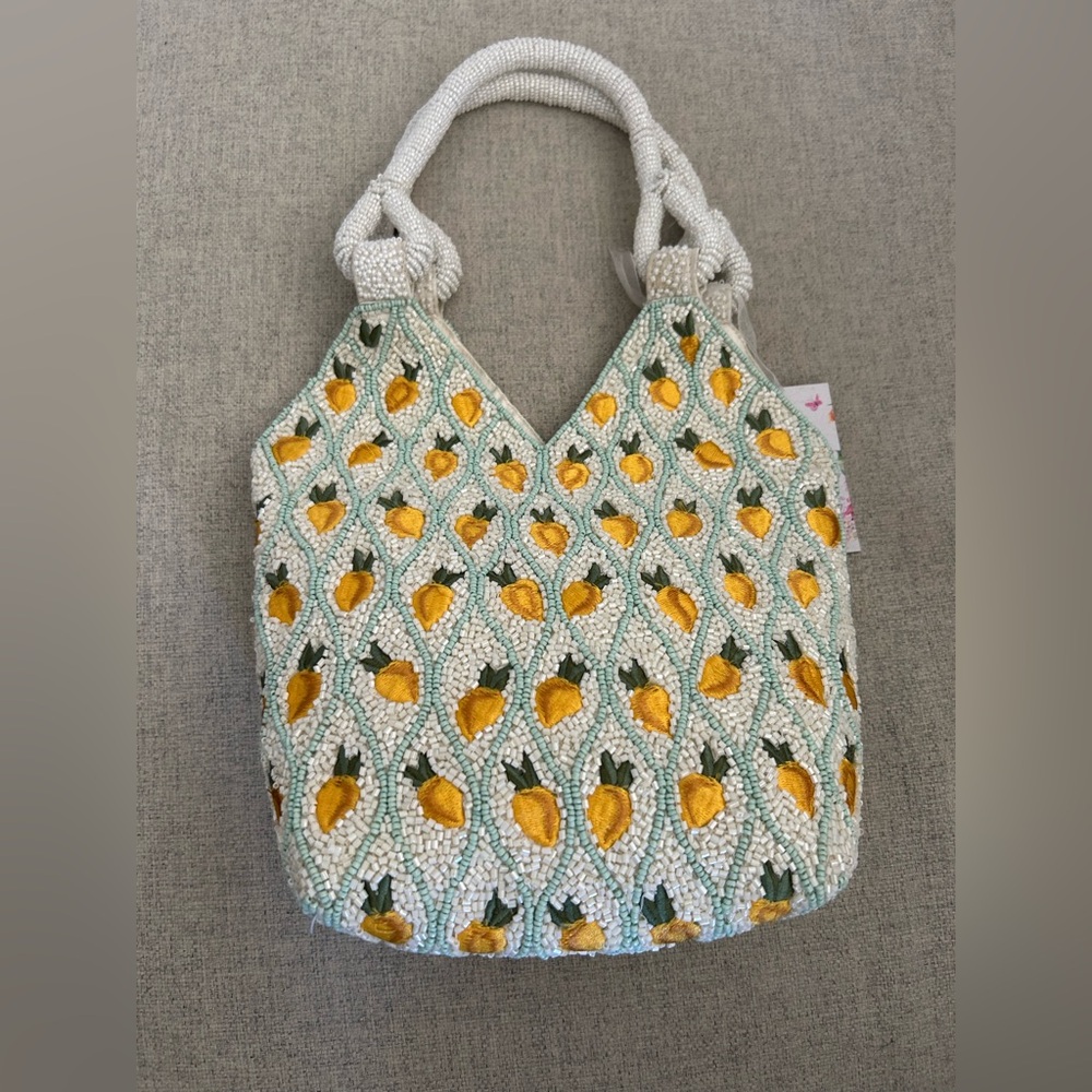 NWT Beaded lemon bag made in India